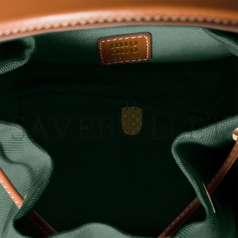 MIU MIU CANVAS AND LEATHER BACKPACK 5BZ043 (22*18*11.5cm) MIU MIU CANVAS AND LEATHER BACKPACK 5BZ043 (22*18*11.5cm)